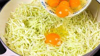 Just pour the eggs over the cabbage A fast and incredibly tasty recipe