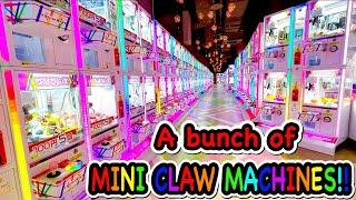 Bunch of MINI CLAW MACHINES in JAPAN  UFO Catchers Challenge  大量ミニっちゃ 挑戦