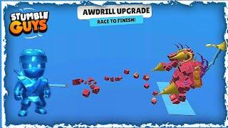 Playing the *AWDRILL UPGRADE* Workshop map in Stumble Guys