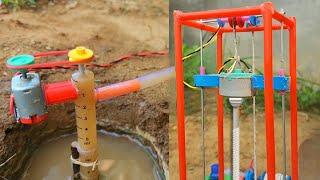 Borewell drilling machine  Mini water pump  Motor pump  Science project