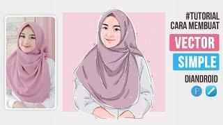 Cara Membuat Vector Kartun Hijab Simple Style diAndroid  Infinite Design