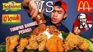 MUKBANG BATTLE AYAM GORENG RESTORAN VS KAKI LIMA PAKE SAMBEL CUMI PEDAS