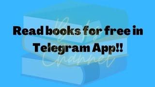 How to read books for free in Telegram App