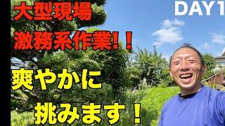 【荒れた庭　庭師のお仕事　DAY1】広いお庭を一気に仕上げる！見応え抜群！！