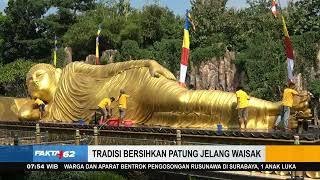 Tradisi Mandikan Patung Buddha Tidur Raksasa Jelang Waisak Di Mojokerto Jawa Timur - Fakta +62