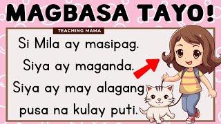 MAGBASA TAYO  PAGSASANAY SA PAGBASA NG TAGALOG  FILIPINO READING FOR KINDERGARTEN  TEACHING MAMA