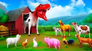 Cow-Rex Diorama - Hilarious Dinosaur Head Cow Adventure Funny Animals Cartoons 2024