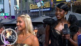 Livvy Dunne & Flaujae Johnson share the joy of LSU athletics @ultabeauty  ESPYS Red Carpet Show