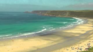 Spectacular View of Sennen Cove Beach in Cornwall - Relaxing Video and Sounds of The Ocean