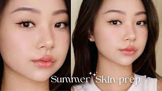 SUMMER MAKEUP PREP WITH BLACKPINK JENNIES SKINCARE HACK  monolid asian makeup