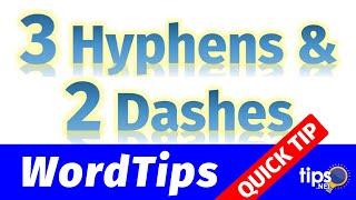 Understanding and Creating Hyphens and Dashes