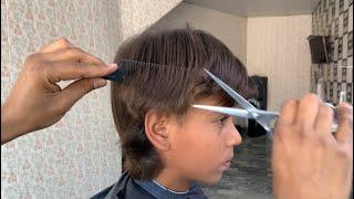 How To Scissor Hair cut  Boys Hair Style. ASMR TUTORIAL