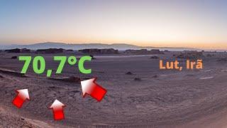 70.7°C - The hottest place in the world - the Lute desert in Iran.