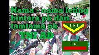 Nama nama letingletting bintara pk dan tamtama pk TNI AD