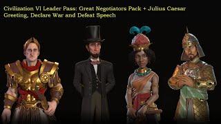 Civiization VI Leader Pass Great Negotiators + Julius Caesar Animations