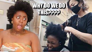 BLACK GIRL DOES HAIR IN JAPAN - WHY DO WE DO THIS?? REACTION