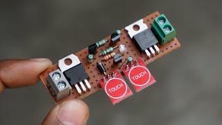 TTP223 TOUCH SENSOR ON AND OFF CIRCUIT USING TRANSISTORS 9V-35V