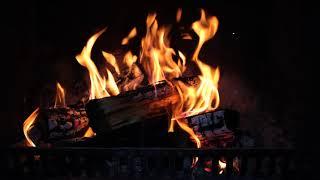 A Fireplace Fire Crackling Sounds Orange and Golden Flames Slow Burning Logs and Glowing Embers