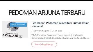 PEDOMAN AKREDITASI JURNAL TERBARU  2022  ARJUNA