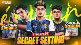 T1 PLAYERS SECRET SETTINGS  BGMIPUBG TOP PLAYERS SECRET SETTINGS  BEST BGMI SENSITIVITY SETTING