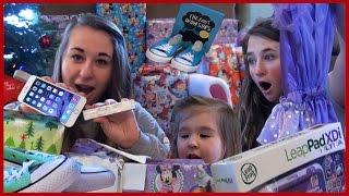 Kids Opening Christmas Presents - Family Holiday Fun Day 2014