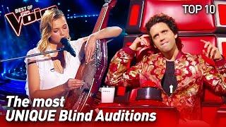 TOP 10  Extraordinarily UNIQUE Blind Auditions in The Voice