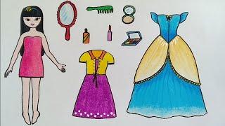 Menggambar Paper Dolls Dress Up  Menggambar baju dan peralatan mike up