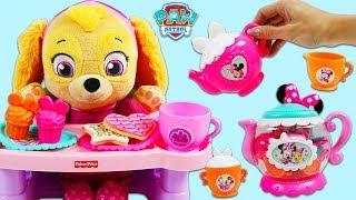 Paw Patrol Baby Skye Has a Tea Party with Minnie Mouse Terrific Tea Pot Playset