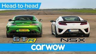 Honda  Acura NSX vs Mercedes-AMG GT R – DRAG RACE ROLLING RACE & BRAKE TEST  Head-to-Head