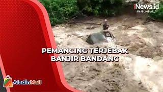 Detik-Detik Evakuasi Pemancing Terjebak Banjir Bandang di Sungai Catur Madiun