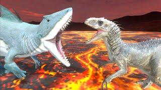 KING SHARK vs INDOMINUS REX - Animal Revolt Battle Simulator