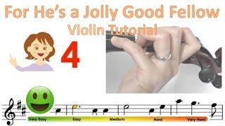 For hes a jolly good fellow sheet music and easy violin tutorial