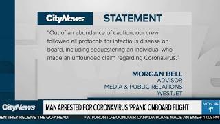 Man arrested for coronavirus prank on-board flight