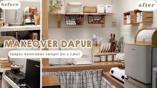 EXTREME ROOM MAKEOVER - Dapur Sempit 2m x 18m aesthetic minimalis  Kitchen Makeover Indonesia