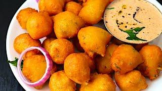 20 நிமிடத்தில் குட்டி போண்டாவும் சட்னியும் ரெடி  bonda in Tamil  evening snacks in Tamil  snacks