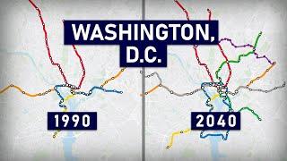 Evolution of the Washington Metro 1976-2040 animation