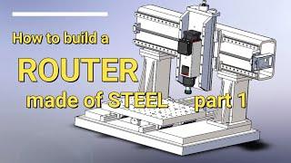 How to build a rigid Fixed Gantry CNC Router made of steel DIY 12