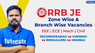 RRB JE  Zone Wise & Branch Wise Vacancies  EEE ECE Mech & Civil #rrb_railway #rrbje
