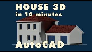 3D House Modeling in 10 minutes with AutoCAD - Tutorial Beginner