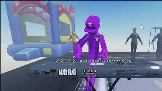 Purple guy playing its been so long on the piano