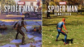 Spider Man 2 2023 vs Spider Man Remastered 2021 - Physics and Details Comparison