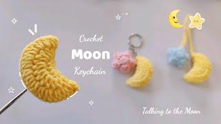 crochet Moon keychain #crochet #handmade #diy #cute #amigurumi #video #moon