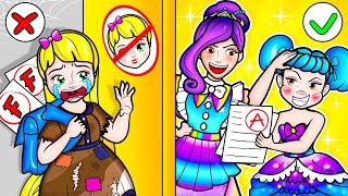 paper doll Rich vs Poor Student Rapunzel and Bad Teacher  Rapunzel Compilation 놀이 종이