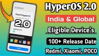 Xiaomi HyperOS 2.0 India & Global Update 100+ Eligible Devices Redmi Xiaomi POCO Release Date