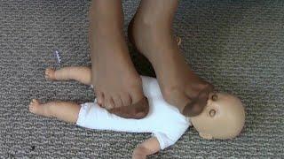 Trampling Baby Doll in Nylons