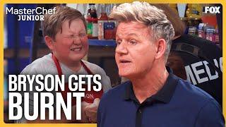 Chef Burns His Hand During Team Cooking Challenge  MasterChef Junior