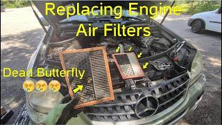 Air Filter Replacement on a Mercedes V6 Diesel with the OM 642 Engine W164 X164 W211 W221 W251