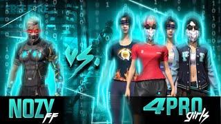 NOZY ️ vs 4 TRYHARDS GIRL  Free Fire 1vs4 Gameplay 