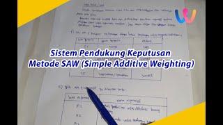 Sistem Pendukung Keputusan  Metode SAW Simple Additive Weighting