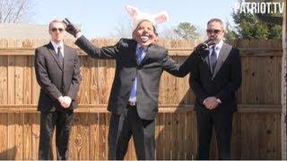 Obama Bunny Steals Easter Eggs From Children